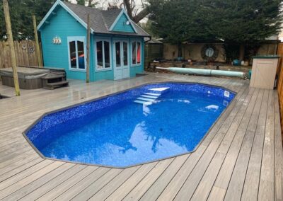 DuoDeck composite decking around a swimming pool